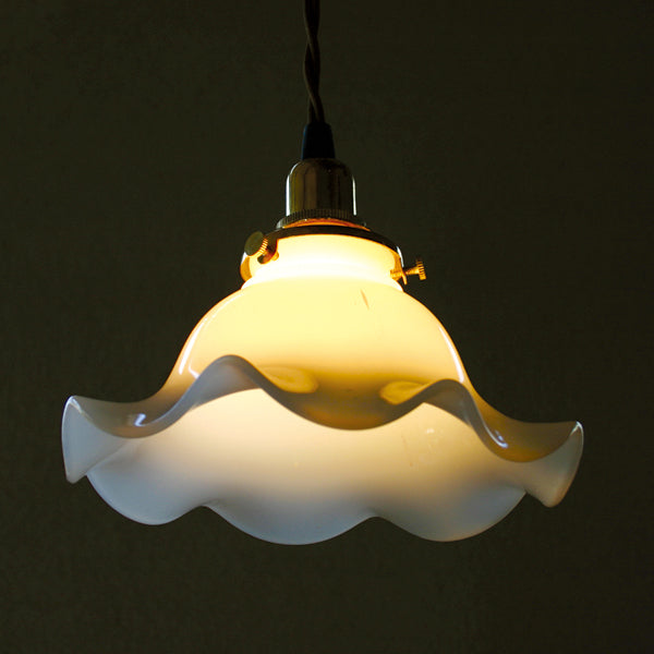 AXCIS,INC. | Milk Glass Lamp Shade Wave-M