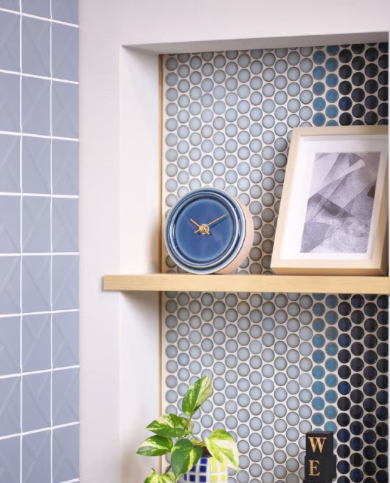 SUGY | 2WAY TILE WOOD CLOCK