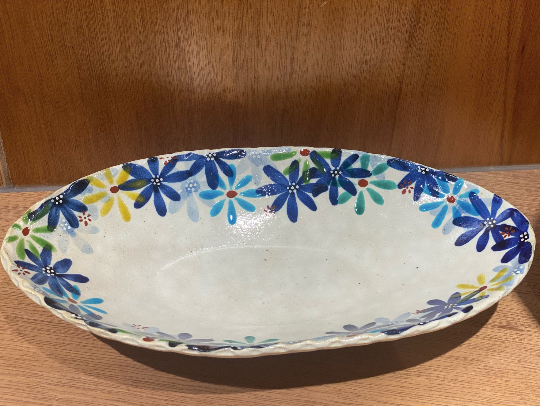 虚空蔵窯 | 30cm Oval Plate Flower